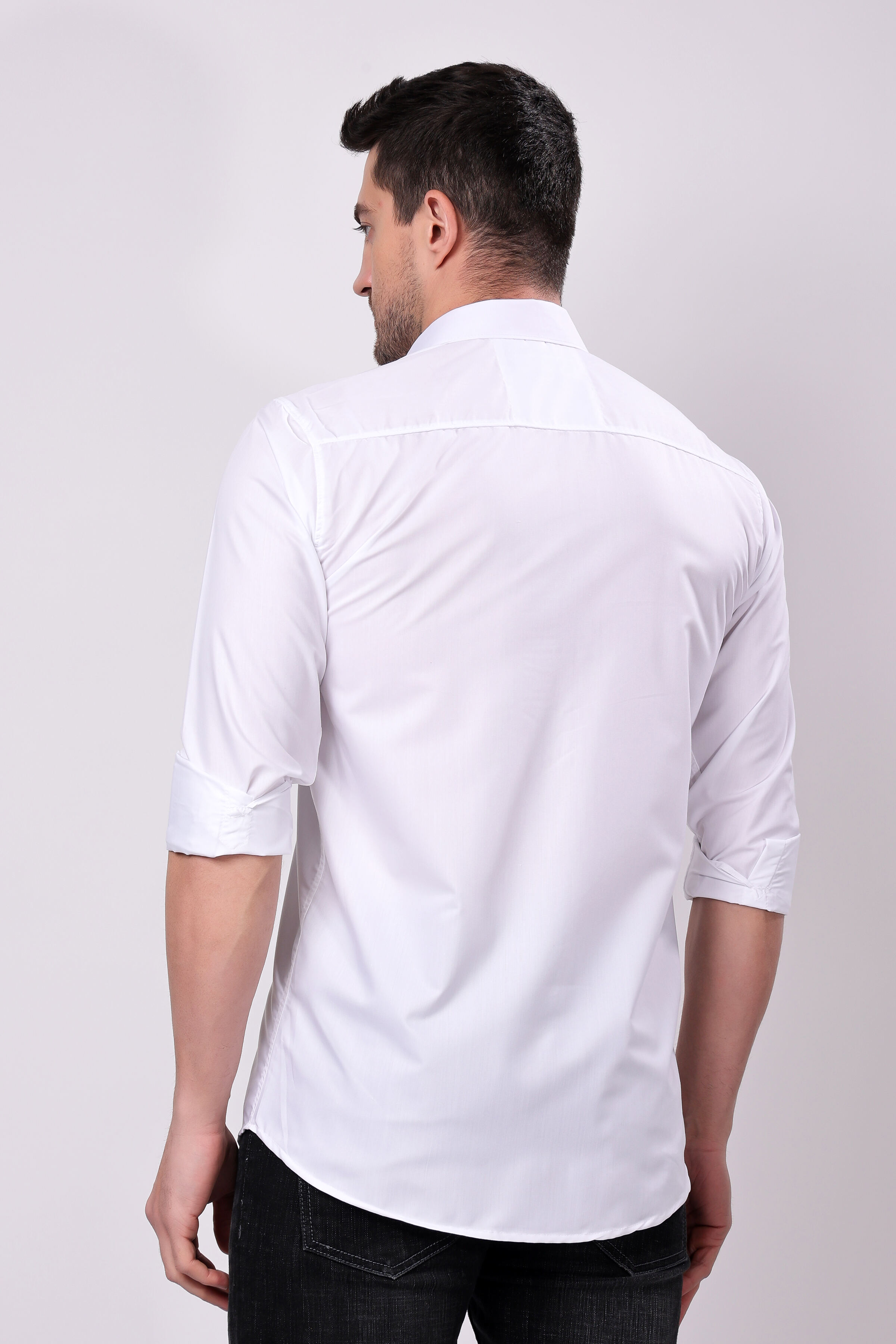 MENS WHITE STAIN PROOF-SHIRT